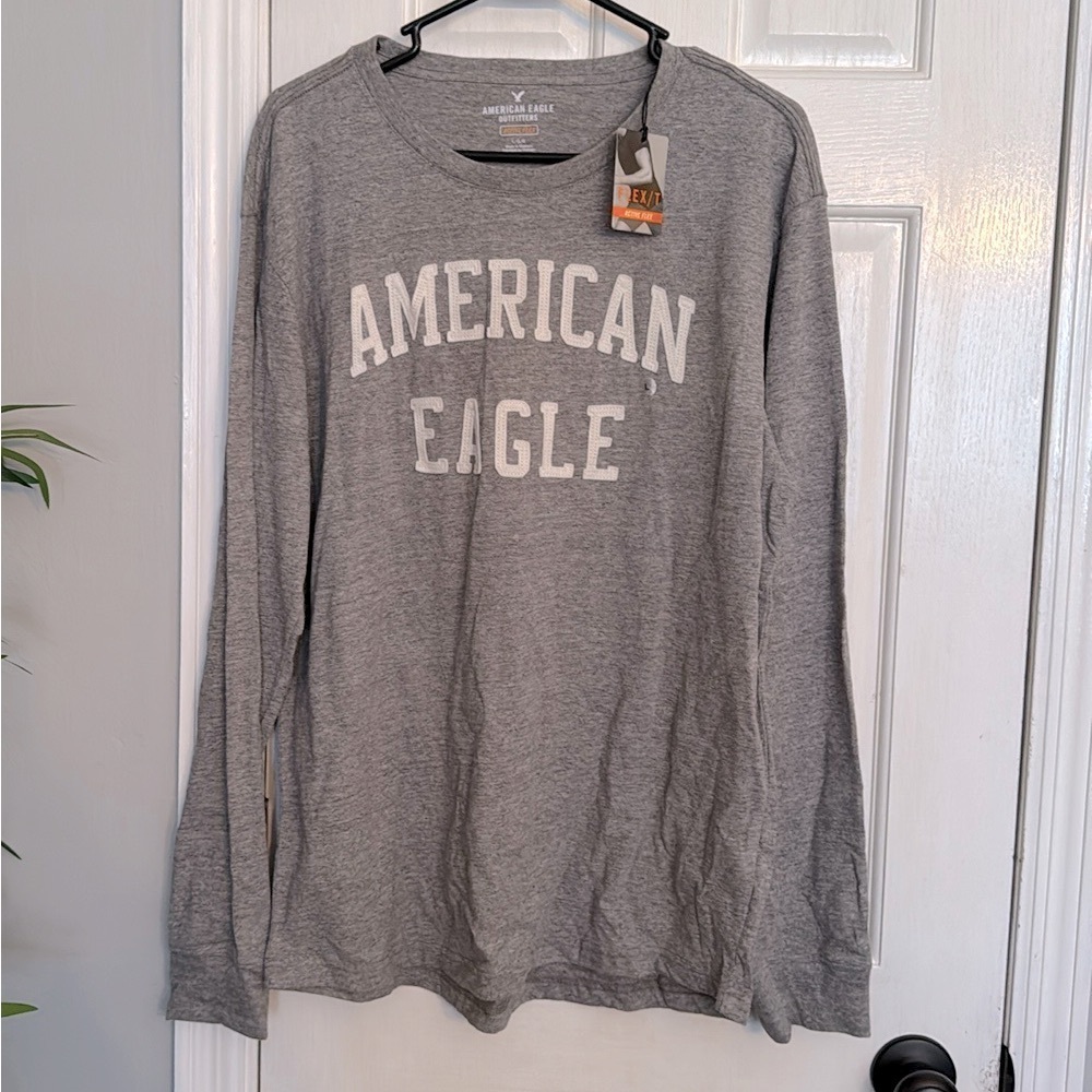 American Eagle long sleeve active flex gray Tshirt NWT XL